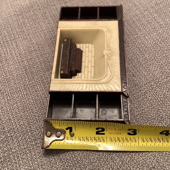 Vintage Plasco Plastic Dollhouse Fireplace Toy with Bookshelves Made in USA - Picture 7 of 10